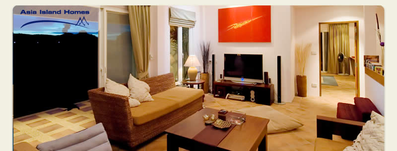 Phuket Villa - Living Room At Dusk